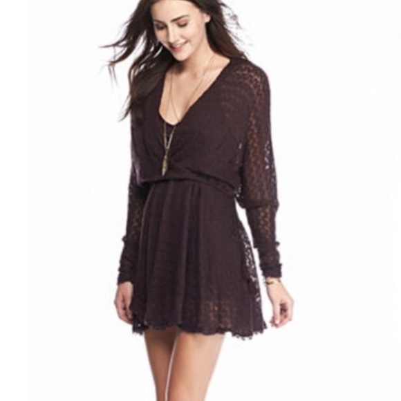 Free People Dresses & Skirts - Free People Plum Snug Bug Wrap Dress XS